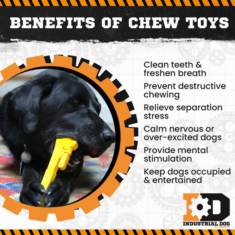 SodaPup Industrial Dog Pipe Wrench â€“ Durable Dog Chew Toy Made in USA from Non-Toxic, Pet Safe, Food Safe Nylon Material for Mental Stimulation, Clean Teeth, Fresh Breath, Problem Chewing, & More - Image 3
